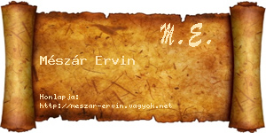 Mészár Ervin névjegykártya
