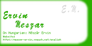 ervin meszar business card
